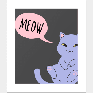 Meow Cat Posters and Art